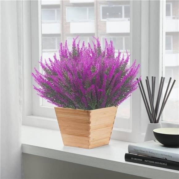 12 Bundles Artificial Lavender Flowers Outdoor UV Resistant Fake Flowers(Purple) - Picture 2 of 7